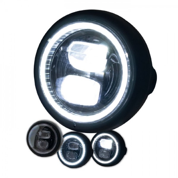 DOT E-Geprüft Universal Motorrad 5.75 5-3/4 LED Scheinwerfer Projektor  Schwarz