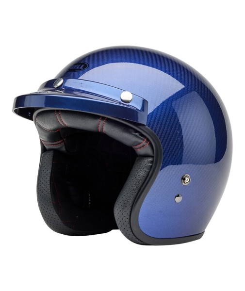 BELL Custom 500 Carbon Steve McQueen Le Mans Helm - Metallic Blue